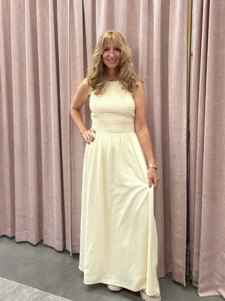 Z Supply Juniper Linen Maxi Dress – Pink & Navy Boutique