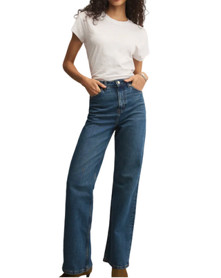 a woman wearing Z Supply Modern Slub Tee  - White