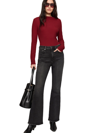 a woman wearing a Z Supply Nolita Nights Top - Red Dahlia