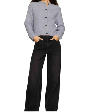 a woman wearing Z Supply Rosemont Mohair Cardigan - Silverlake