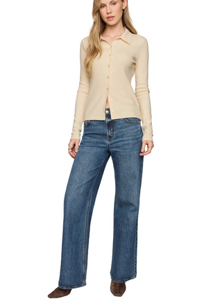 a woman wearing a Z Supply Tully Button Up Top - Antique White