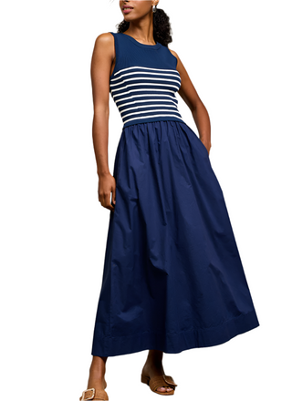 Zuri Navy Midi Dress