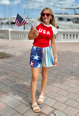 Americana Recycled Towel Shorts