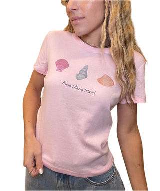 Shells Pink Fitted Tee