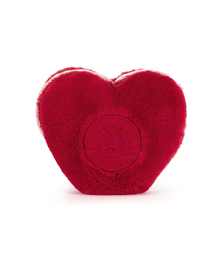 back view Jellycat Amuseables Colette Heart Macaron Red against white background