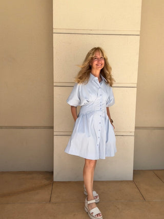 Summer Skies Mini Shirt Dress