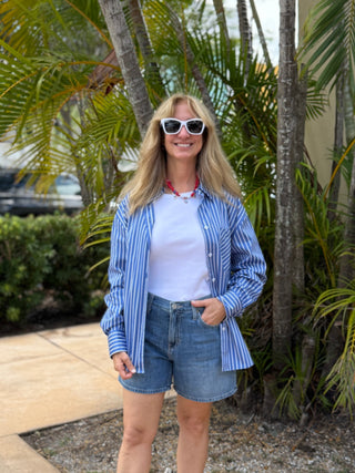 Blue Striped Top