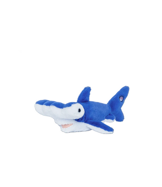 stuffed blue and white hammerhead shark