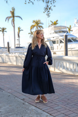 In the Navy Midi Dress