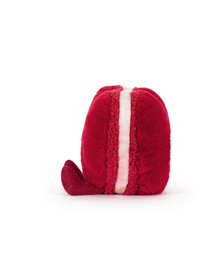 side view back view Jellycat Amuseables Colette Heart Macaron Red against white background