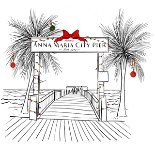 Anna Maria Historic Pier at Christmas Cropped Tee