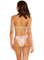 Amaya Tie Side Bottoms  The Amaya Tie Side Bottoms features high cut tie sides in a tropical print. Paired here with the Amaya Bralette. Back view. 