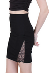 Black Mini Skirt Lace Side