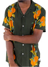 Duvin Tropical Orange Buttonup  The Internet's Go-To Cocktail Buttonup Shirts. Become happy hour's best dressed. The 100% rayon fabric has the durability and comfort for an all-day wear. 