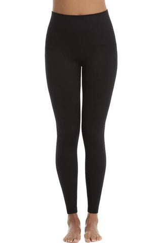 Ecocare Ankle Legging Black Spanx  We took the seamless leggings you loved, and updated them with recycled SENSIL® EcoCare nylon! These EcoCare Seamless Leggings are extremely flattering, comfortable and support you AND Mother Earth. Featuring soft, flexible yarns, this seamless style moves with you. Hidden innovation and shaping magic support you 24/7. Helping the planet while looking amazing? We’re all for it!