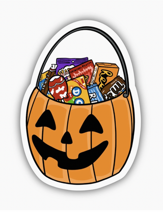Halloween Bucket with Candy Sticker