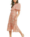 Joselle Floral Midi Dress  -Open Back Midi Dress  -Floral print  -Flutter sleeves  -Round neckline  Material: 100% Polyester
