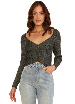 Maeve Knit Top  Cropped longsleeve crossover Top. 