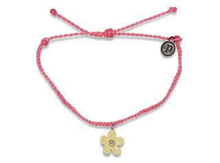 Pura Vida Solstice Yellow Flower Bracelet  Greet summer in style with our Solstice Enamel Flower Charm Bracelet. This bitty braid design features an enameled flower charm with a silver ball bead in the middle.