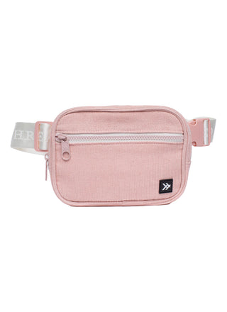 Rose Dust Fanny Pack  Keep all your essentials close on your next adventure with our all new Thread® Fanny Pack. Designed for your originality, and spacious enough to carry your phone, keys, wallet, and more. The perfect companion whether you’re headed to the park, beach or anywhere in between.  Branded woven jacquard strap Durable plastic buckle 100% polyester corduroy body Length: 6.2 in (18 cm) Width: 1.5 in (4 cm) Height: 5 in (13 cm) Adjustable Strap: 49 in (125 cm) long, 1.3 in (3.4 cm) wide