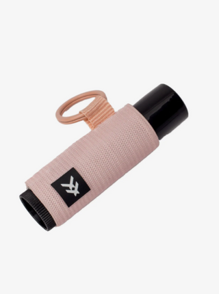 • Durable tight knit elastic   • Built in keyring to attach keys, lanyard, ect.  • Slim profile   • Interior silicone strip designed to keep lip balm from sliding   • Elastic contains latex