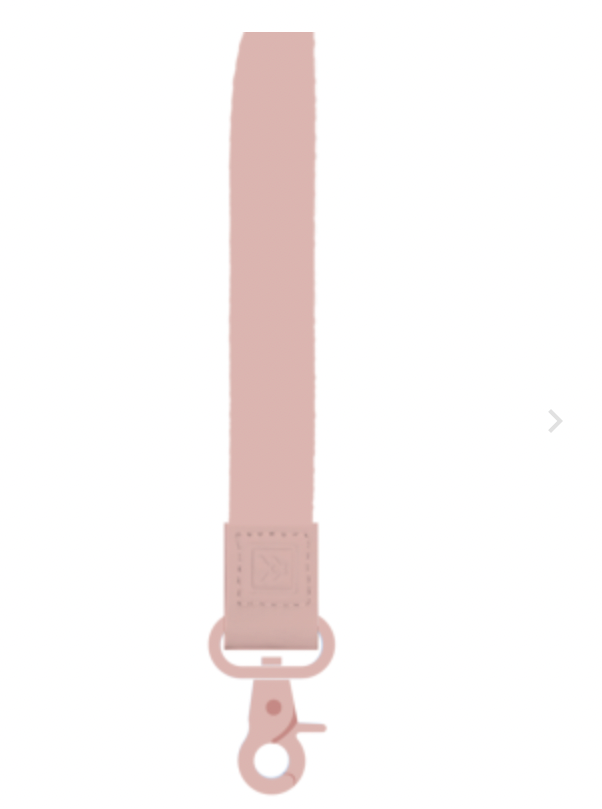 wristlet for keys in a pink color. 