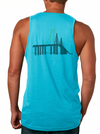 Salt Tolerant Skyway Tank - Tahiti Blue  This tank top is unique with Salt Tolerant logo on the front. Locally designed and printed. 