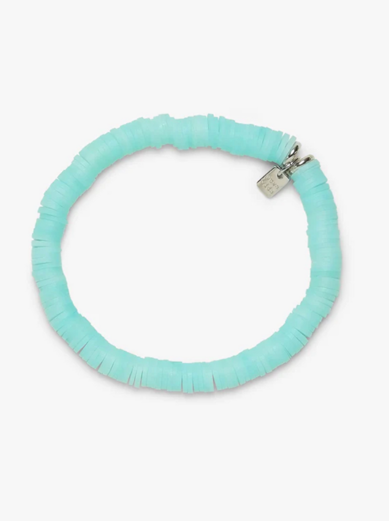 Pura Vida Pastel Disc Stretch Bracelet  Take your surf style to the next level with our Pastel Disc Stretch Bracelet. This beach-ready design slips easily on and off your wrist.  Brand: Pura Vida Material: Heshi beads strung on durable stretch elastic cord Size & Fit: L ength of bracelet: 6.75 inches