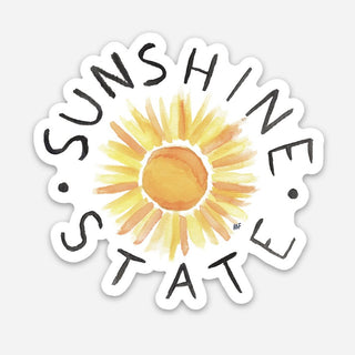 sticker that says sunshine state around a sun painting