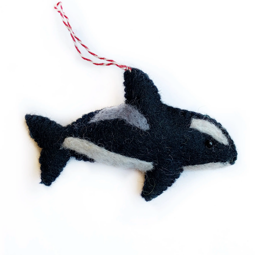 Wool Christmas Ornament - Orca