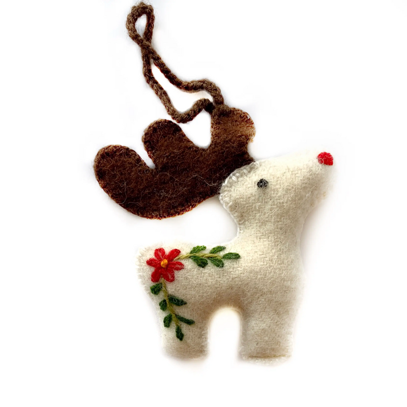 Wool Christmas Ornament - Reindeer